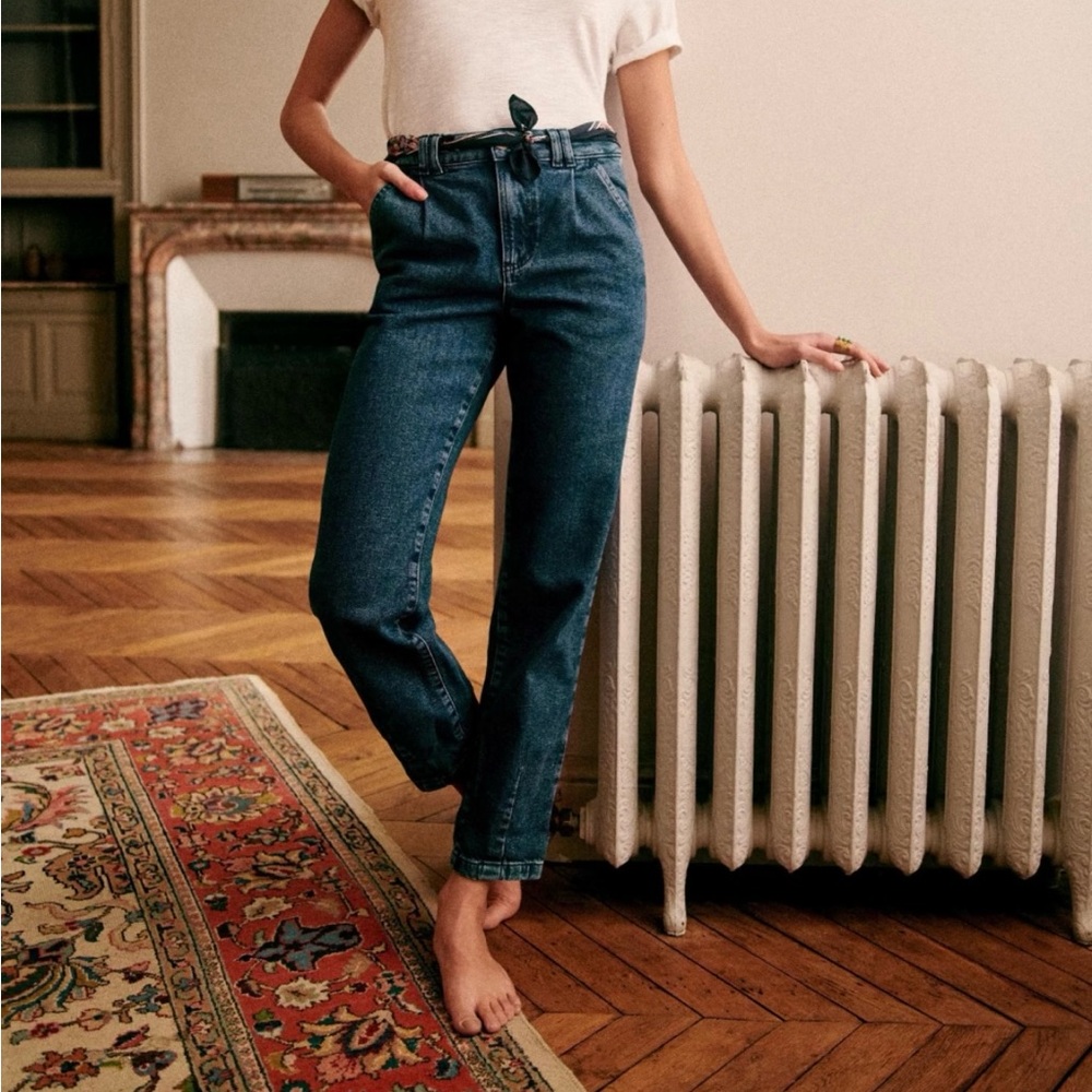 NWT! Sezane MANU TROUSERS in Denim Blue/Jeans